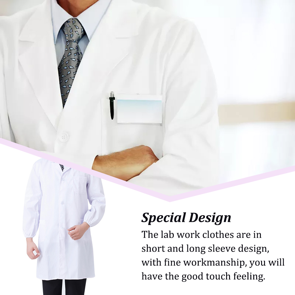 Medical Lab Coat - Laboratory Coat Pocket Long Sleeve School