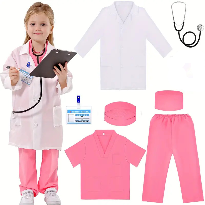 7PCS Kids Doctor Nurse Cosplay - огляд і ціна Medical Lab Coat