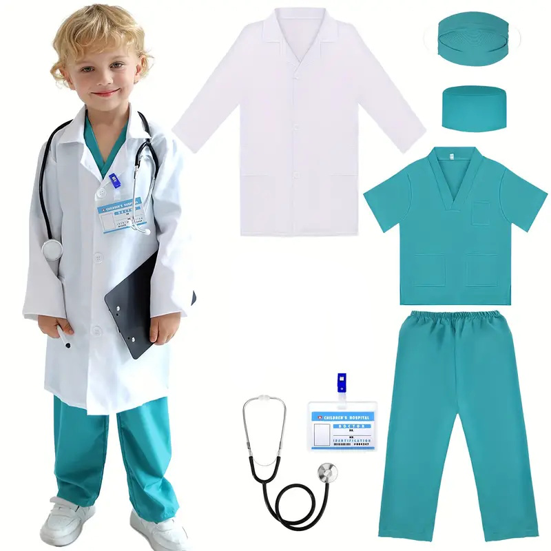 7PCS Kids Doctor Nurse Cosplay - огляд і ціна Medical Lab Coat