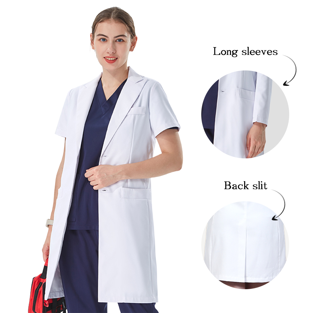 Thoughtful Lapel Collar White  - огляд і ціна Medical Lab Coat