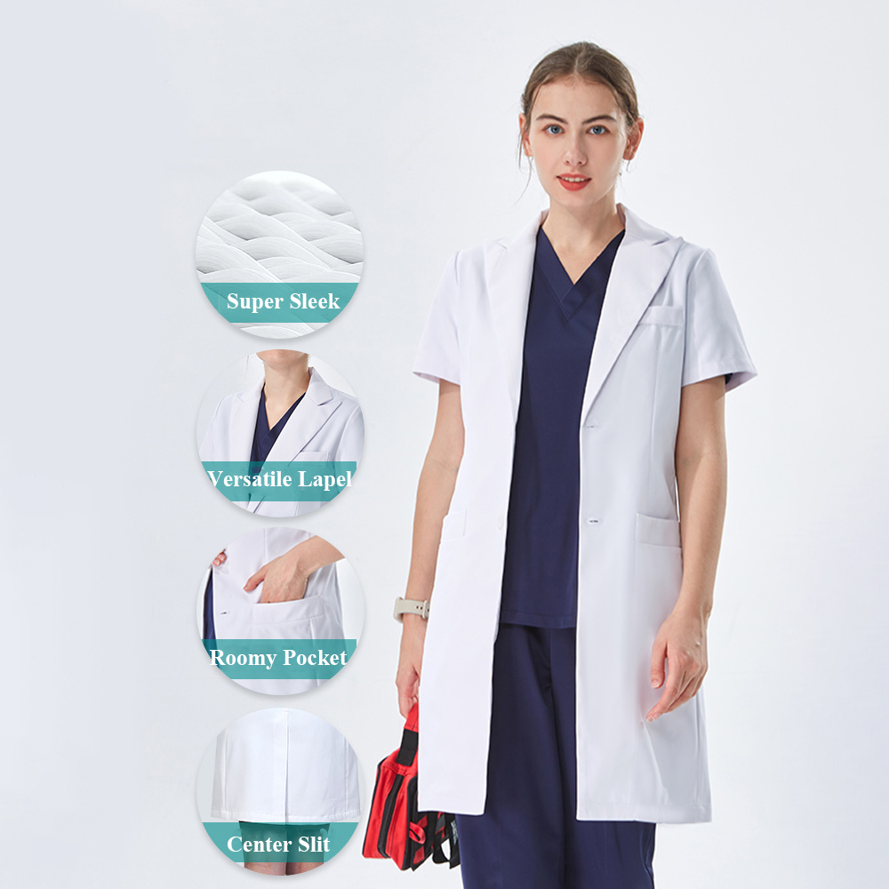 Thoughtful Lapel Collar White  - огляд і ціна Medical Lab Coat